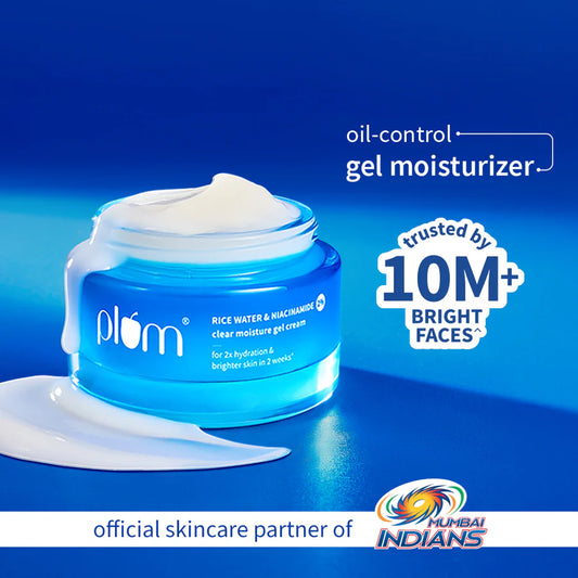 Plum 2% Niacinamide & Rice Water Brightening Gel Moisturizer – Oil Control & Daily Hydration