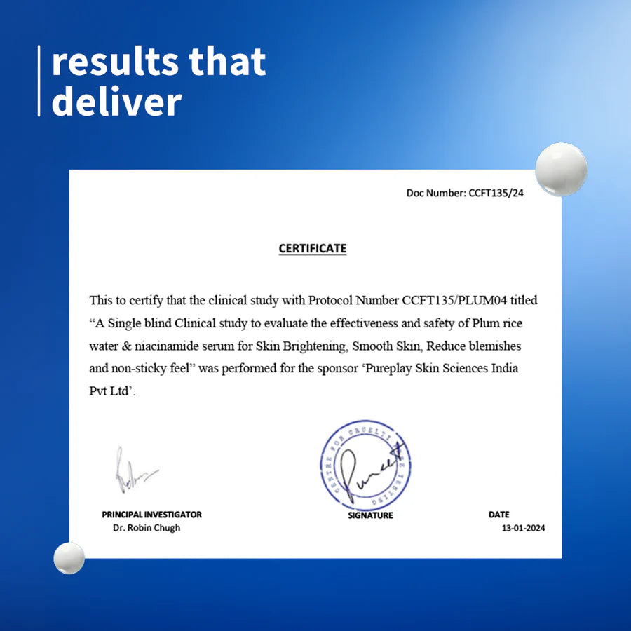 Plum 10% Niacinamide &amp; Rice Water Brightening Face Serum – Clear, Even &amp; Radiant Skin